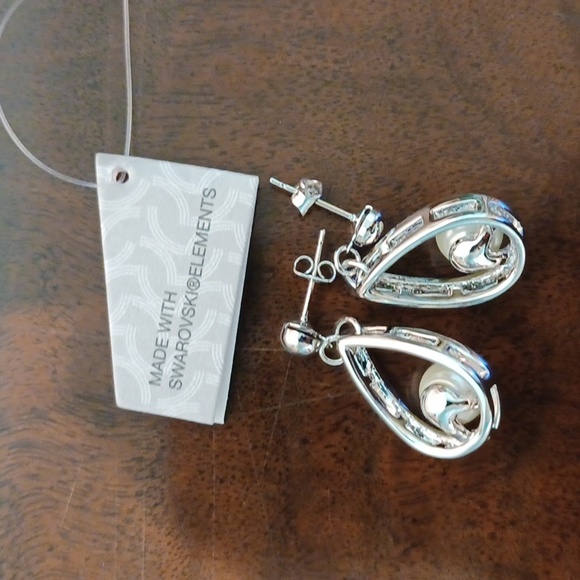 NEW! Bridal earrings with Swarovski elements faux pearl 5766 - Picture 2 of 3